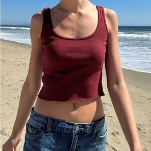 Brandy Melville John Galt Red Burgundy Sheena Tank Top